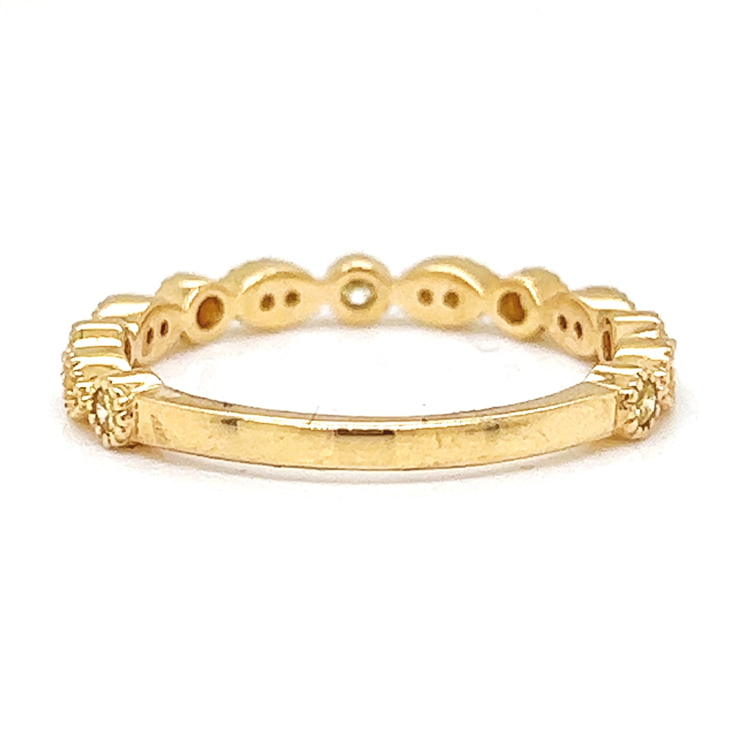 0.25 ct.t.w. Natural Fancy Yellow Diamond Milgrain Ring, in Yellow Gold