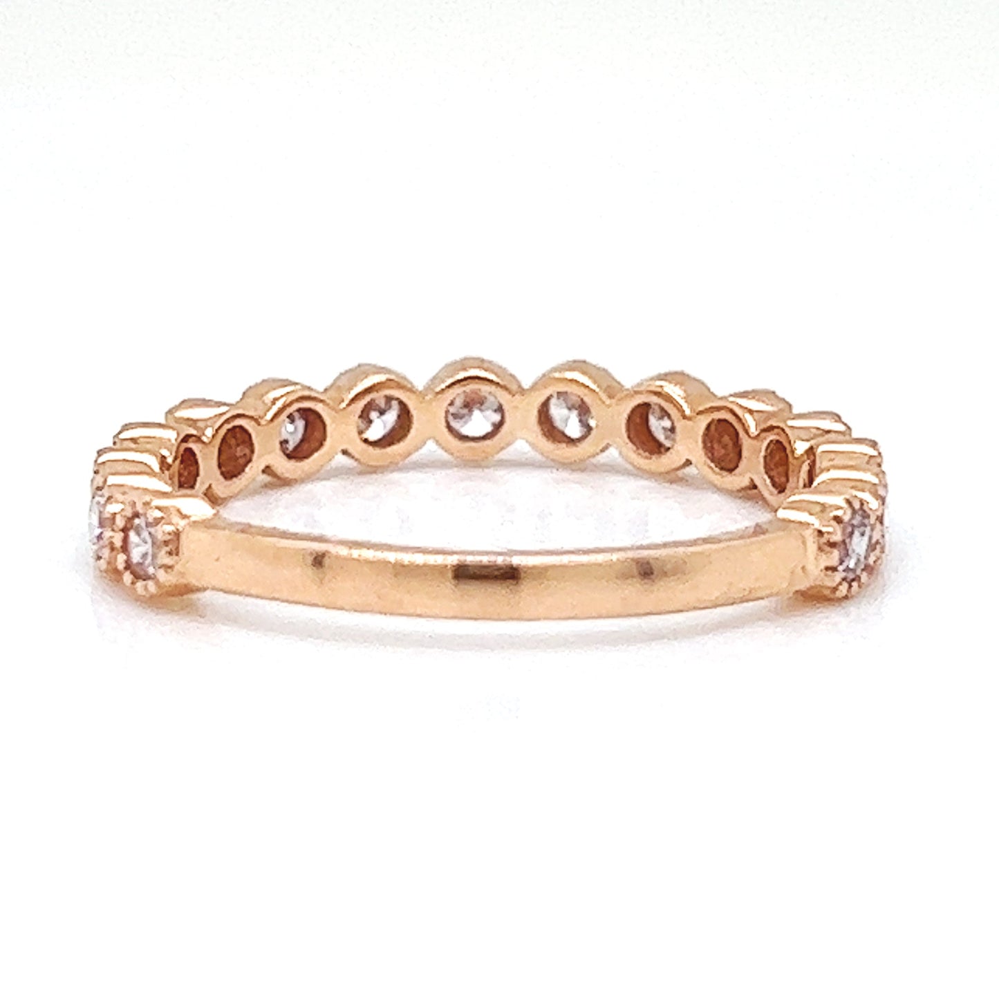 Natural Mined Fancy Light Pink Diamond Milgrain Beaded Ring Rose Gold