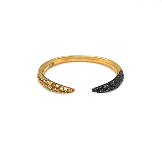 Natural Fancy Yellow and Black Diamond Band, in Yellow Gold