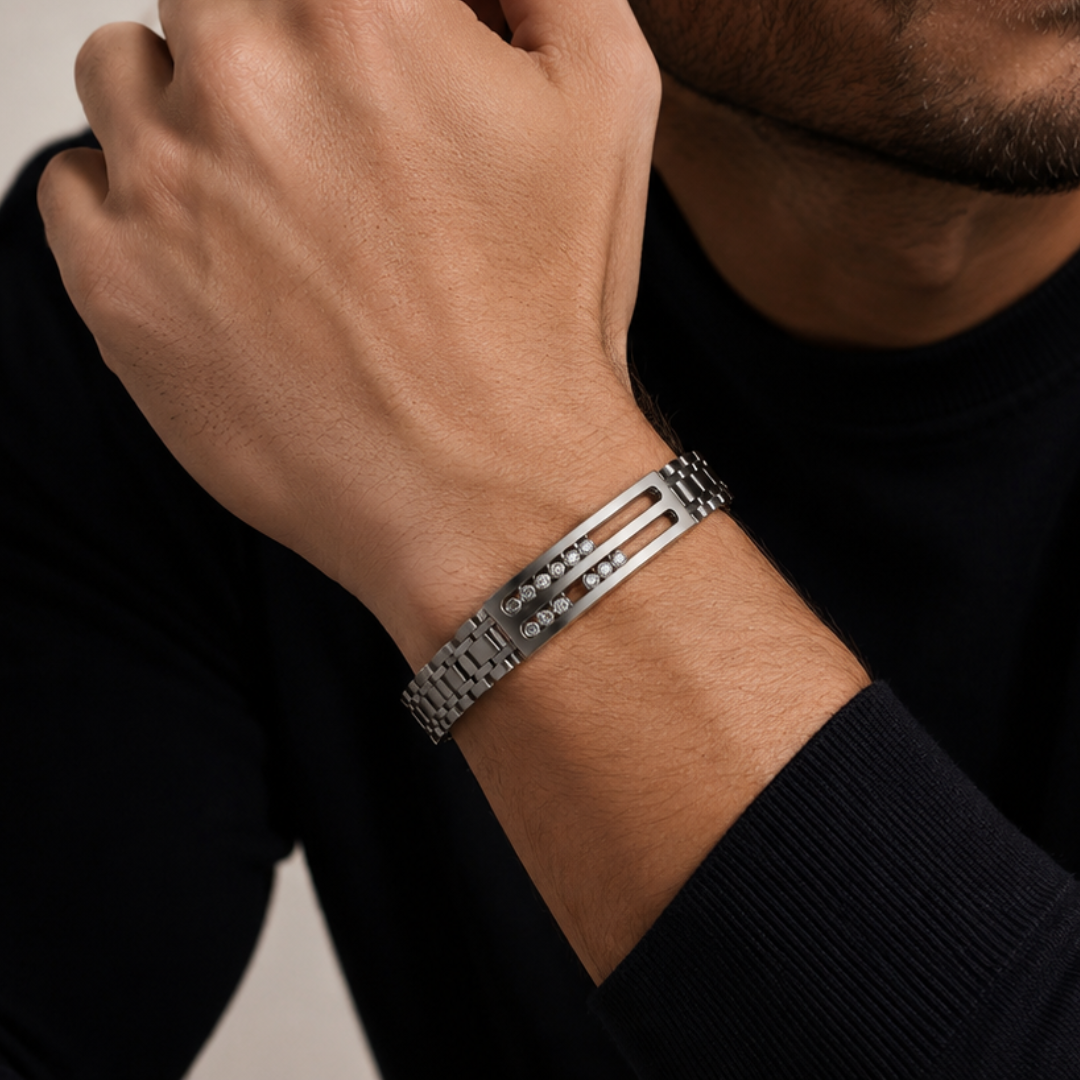1.20 cttw. Natural Round Diamond Anniversary Cocktail Bracelet, in White Gold - Pre-owned on model