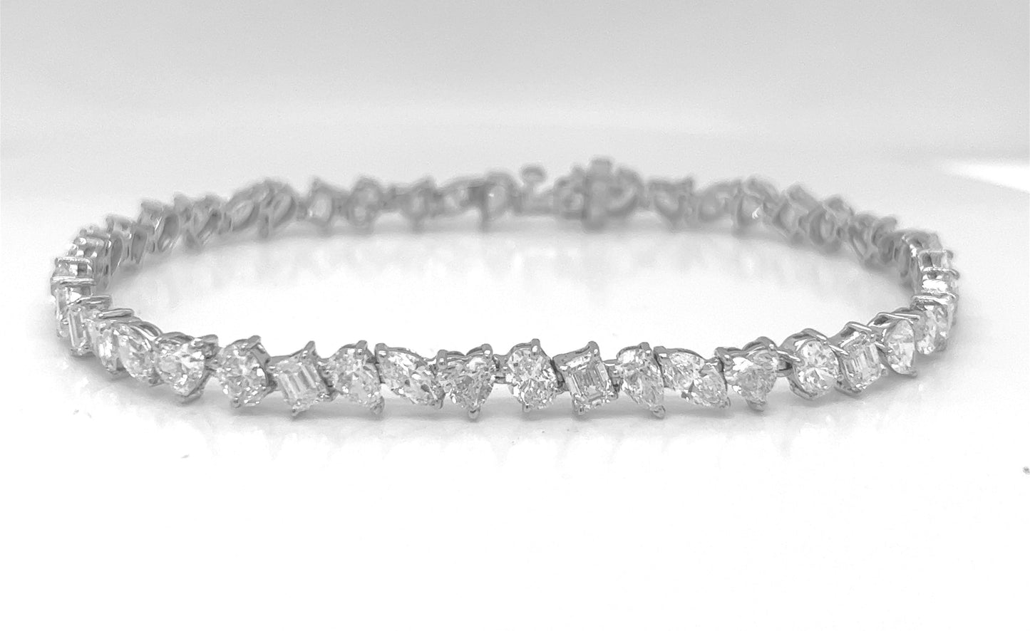 10.36 ct. t.w. Natural Diamond Mixed Shape Tennis Bracelet, in White Gold