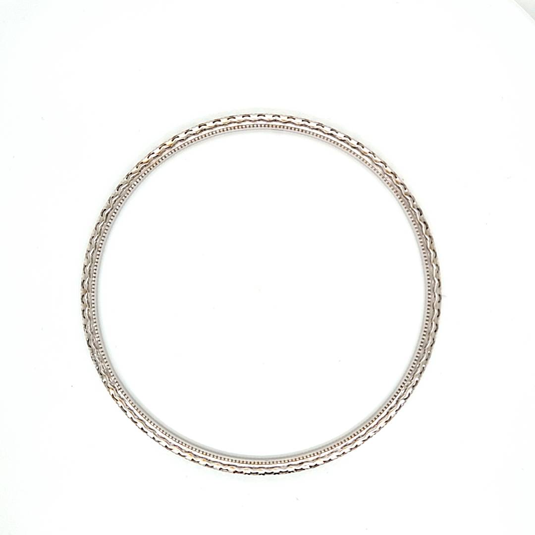 Gold Bangle with Natural Diamonds