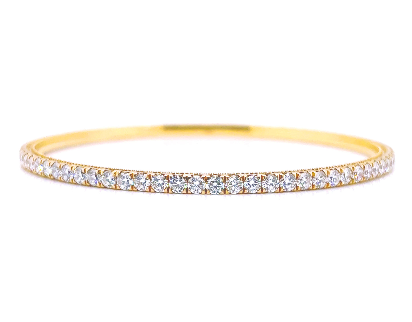 Gold Bangle with Natural Diamonds