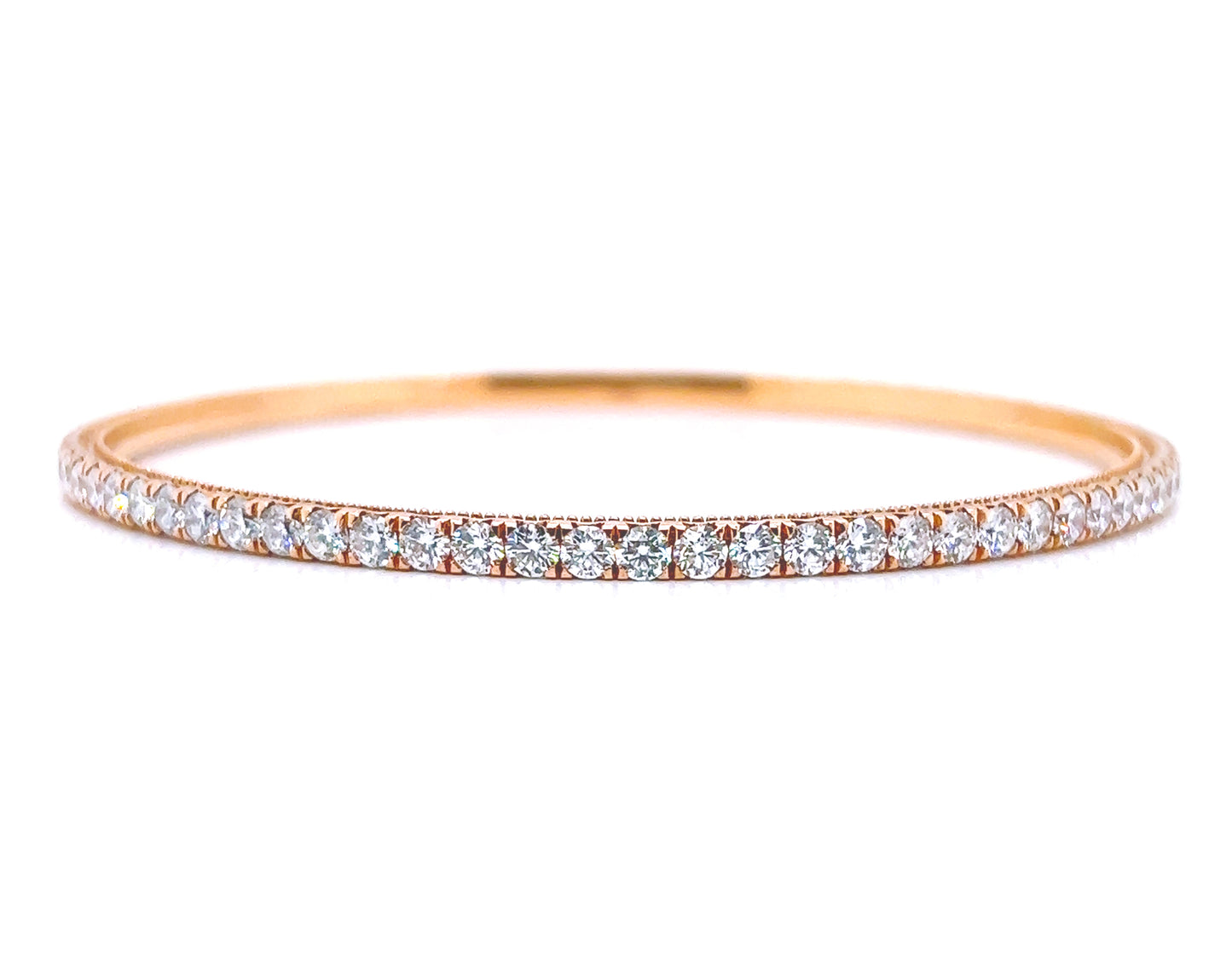Gold Bangle with Natural Diamonds