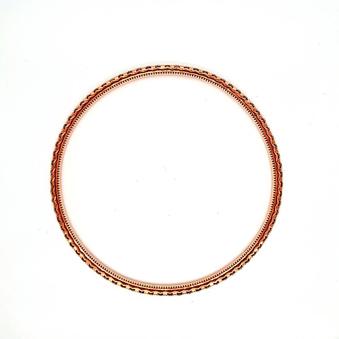 Gold Bangle with Natural Diamonds