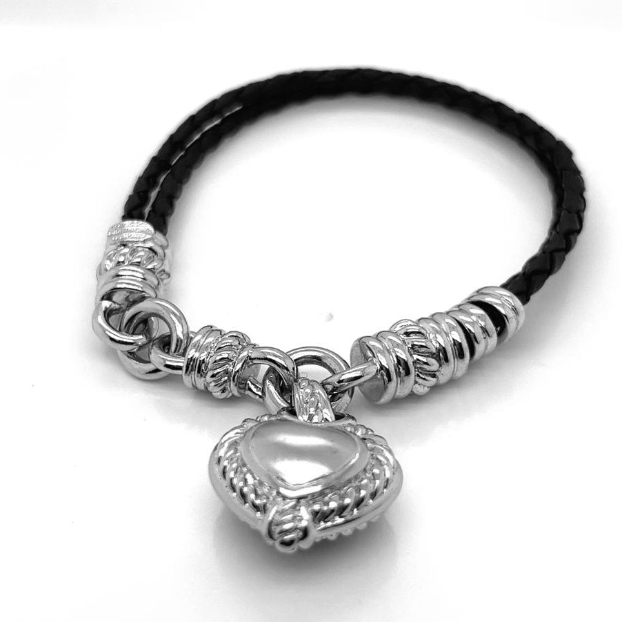 Judith Ripka Magnetic Heart Accent Sterling Silver Bracelet - Pre-owned