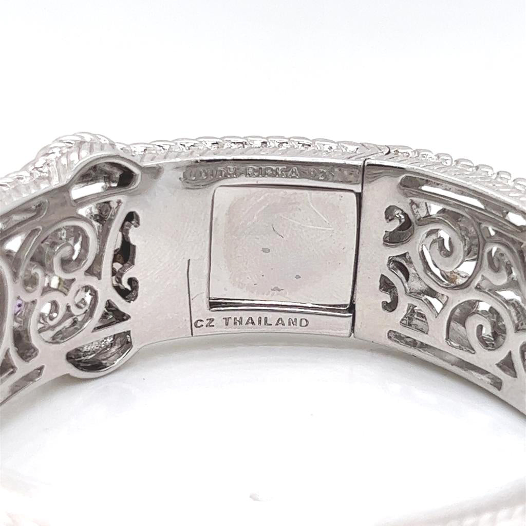 Judith Ripka Multi-Color Cubic Zirconia Silver Bangle