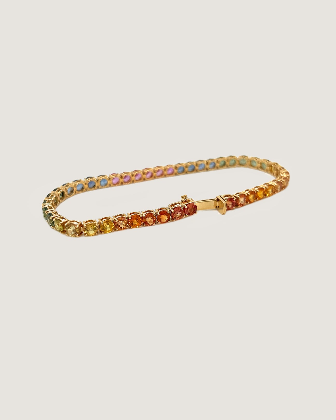 Vibrant Horizon Rainbow Sapphire Bracelet