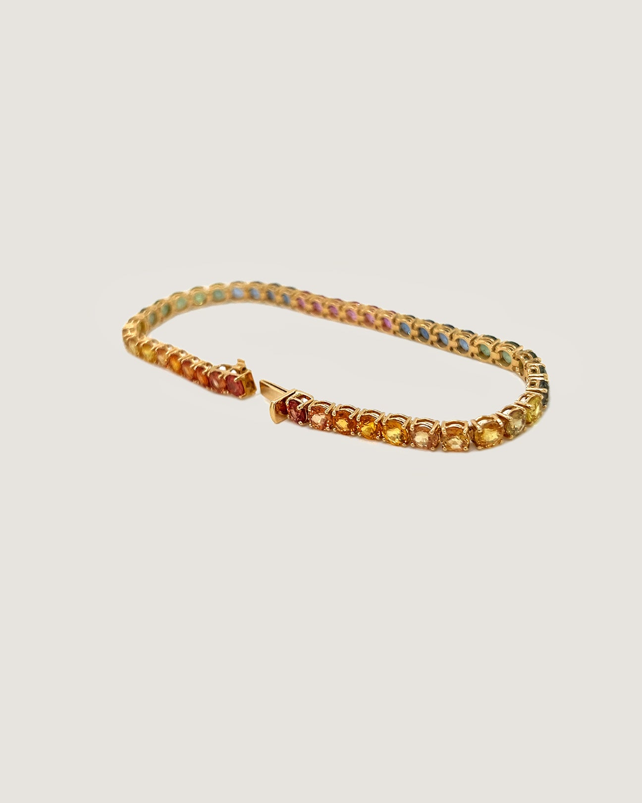Vibrant Horizon Rainbow Sapphire Bracelet