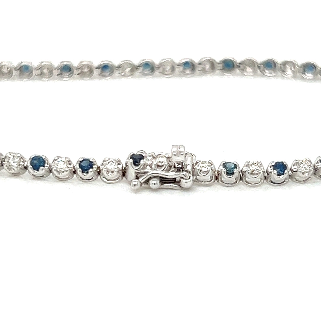 Delicate Tennis Bracelet with Natural Diamonds, in White Gold