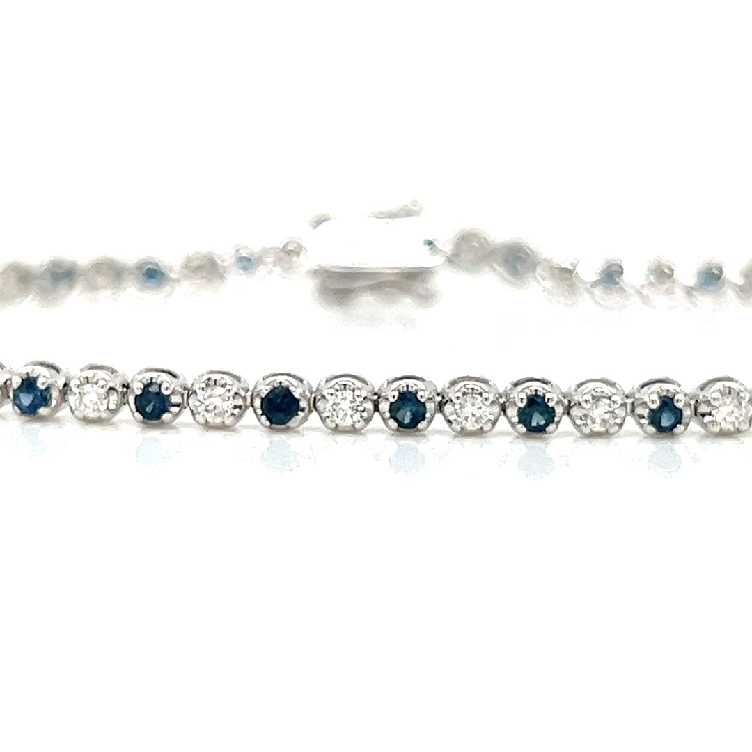Delicate Tennis Bracelet with Natural Diamonds, in White Gold