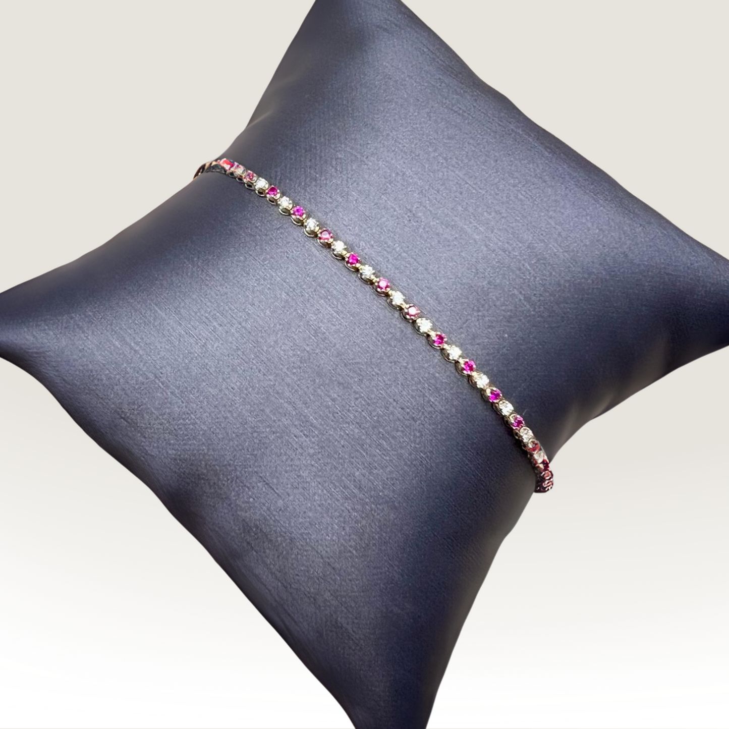 Natural Ruby and Diamond Bracelet, in Yellow Gold