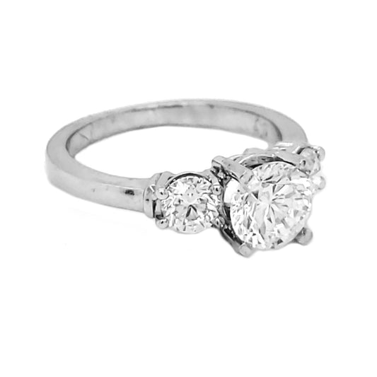 Natural Round Diamond 3 Stone EGL Certified Platinum Ring