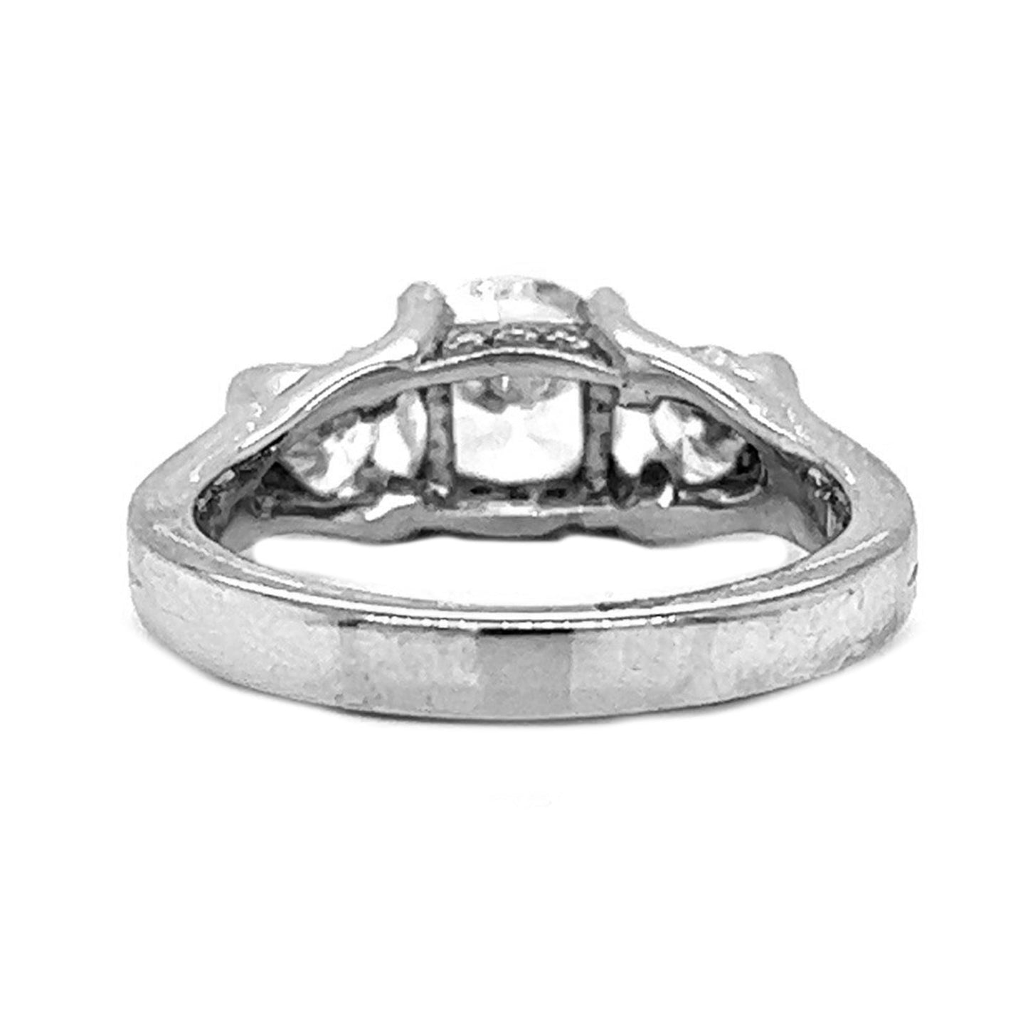 Natural Round Cut Diamond 3 Stone Ring, in White Gold