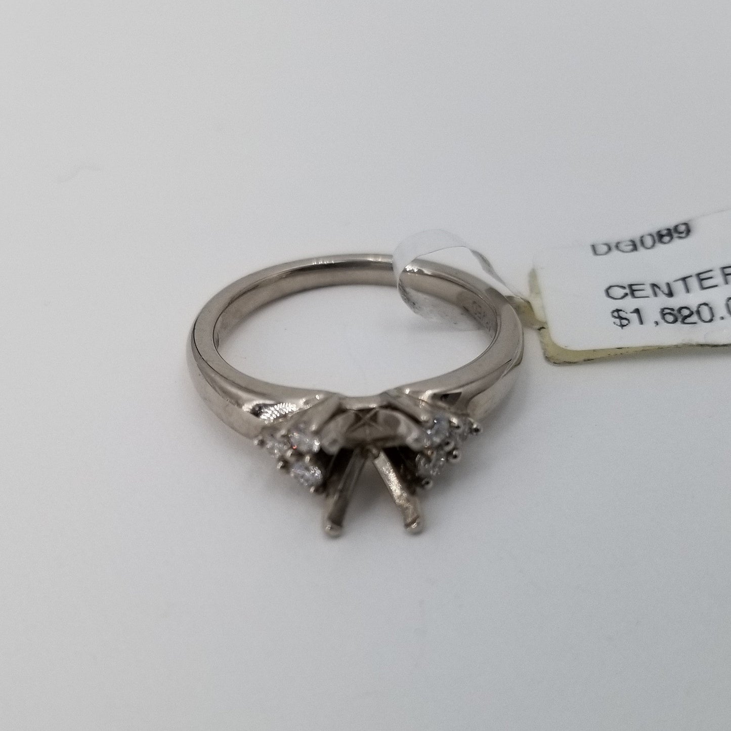 Cubic Zirconia & Natural Diamonds Bridal Platinum Ring