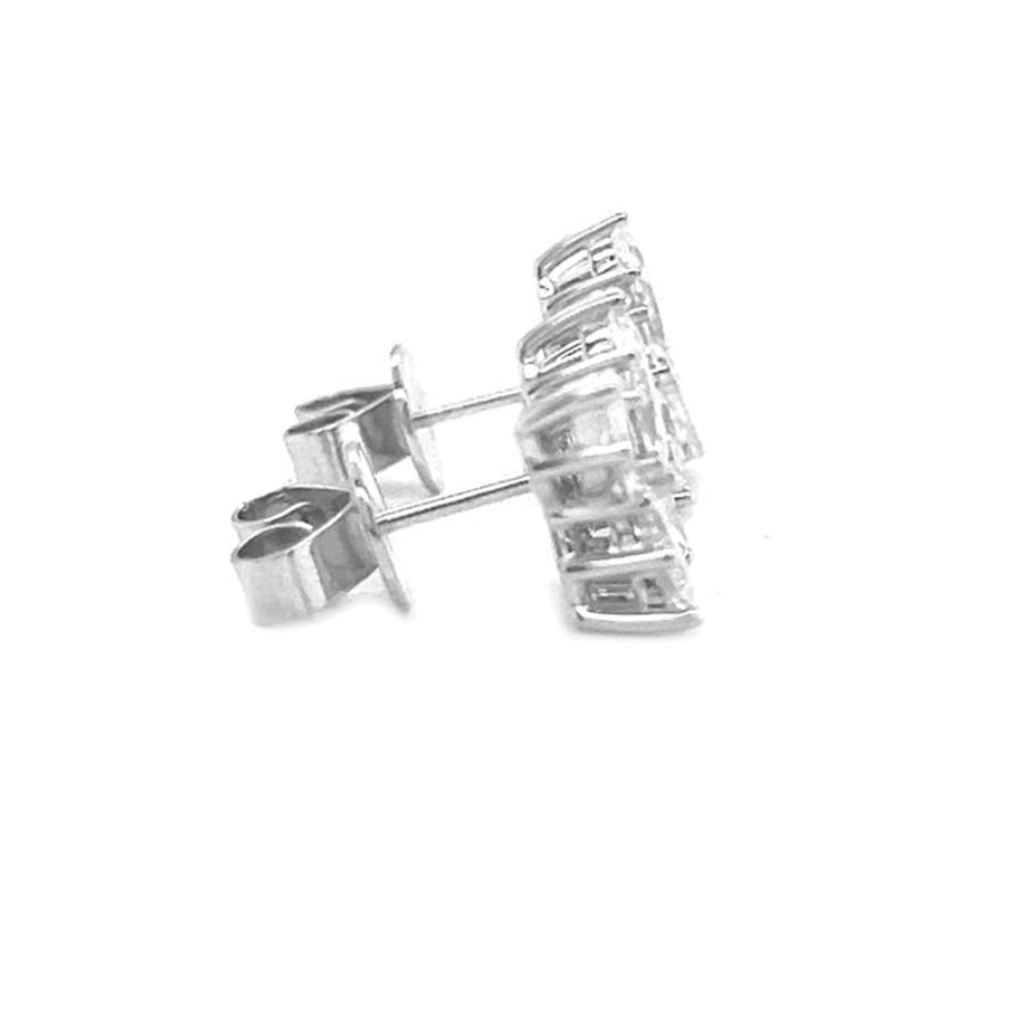 2.59 ct.tw. Natural Pear Shaped Diamond Cluster Cocktail Earrings, in White Gold