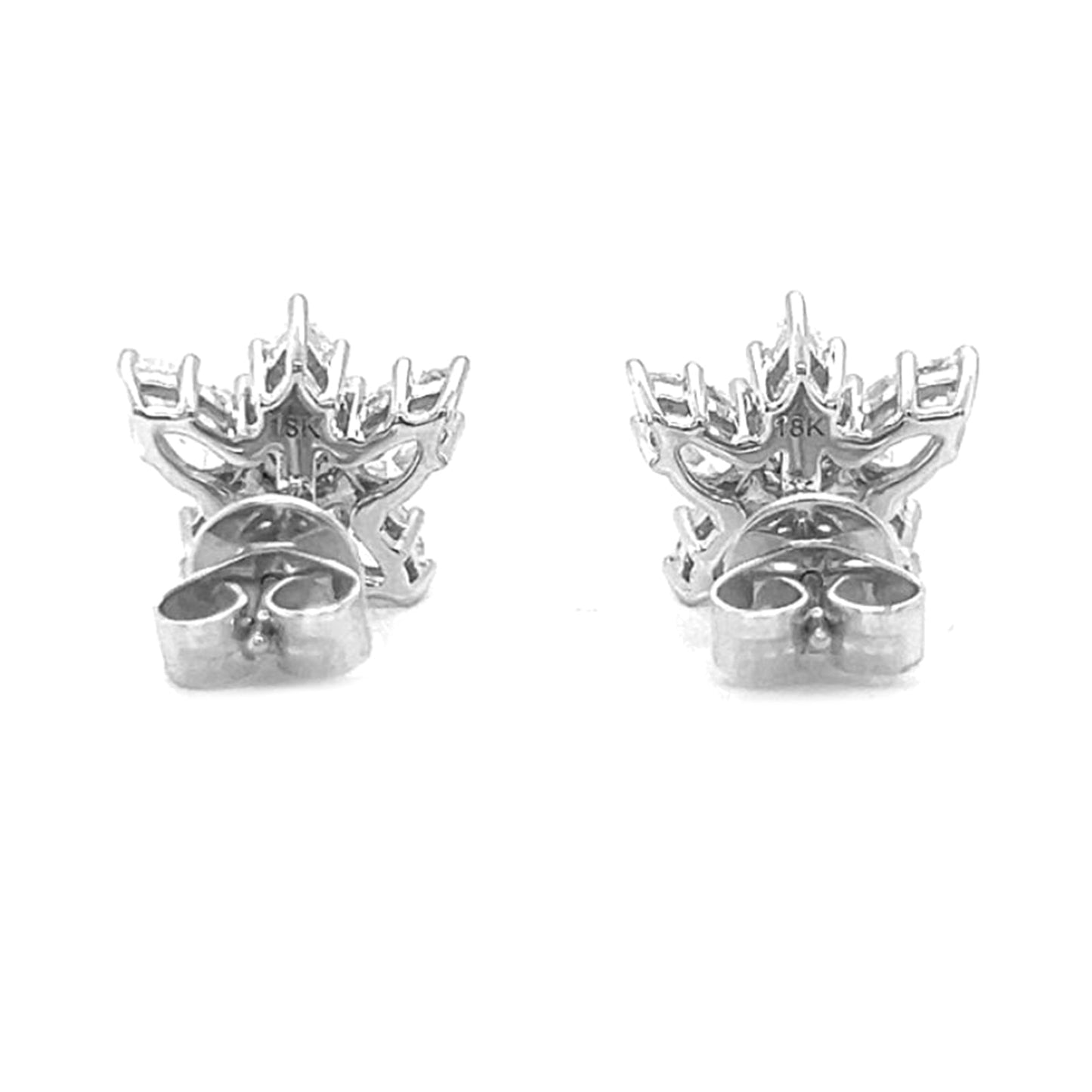 2.59 ct.tw. Natural Pear Shaped Diamond Cluster Cocktail Earrings, in White Gold