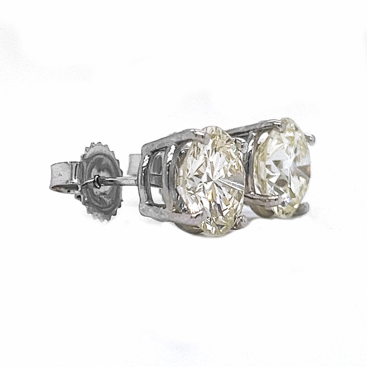 Gold Earring Mounting for 5.00 ct. Round Diamonds