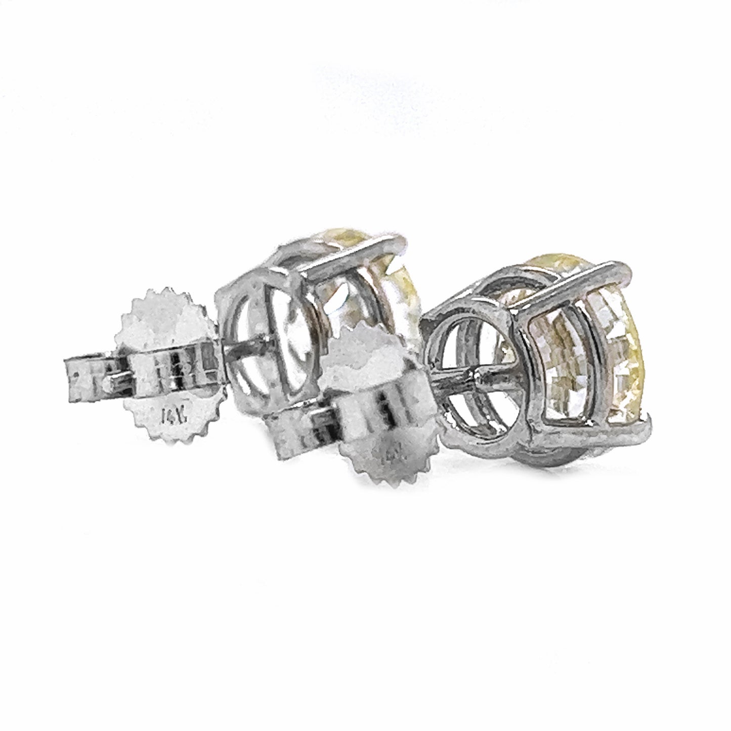 Gold Earring Mounting for 5.00 ct. Round Diamonds