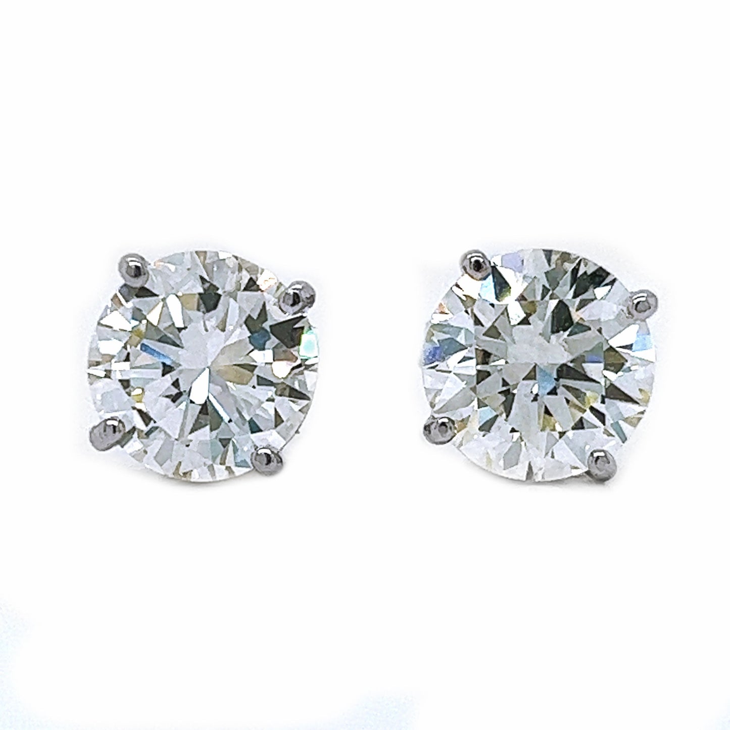 Gold Earring Mounting for 5.00 ct. Round Diamonds