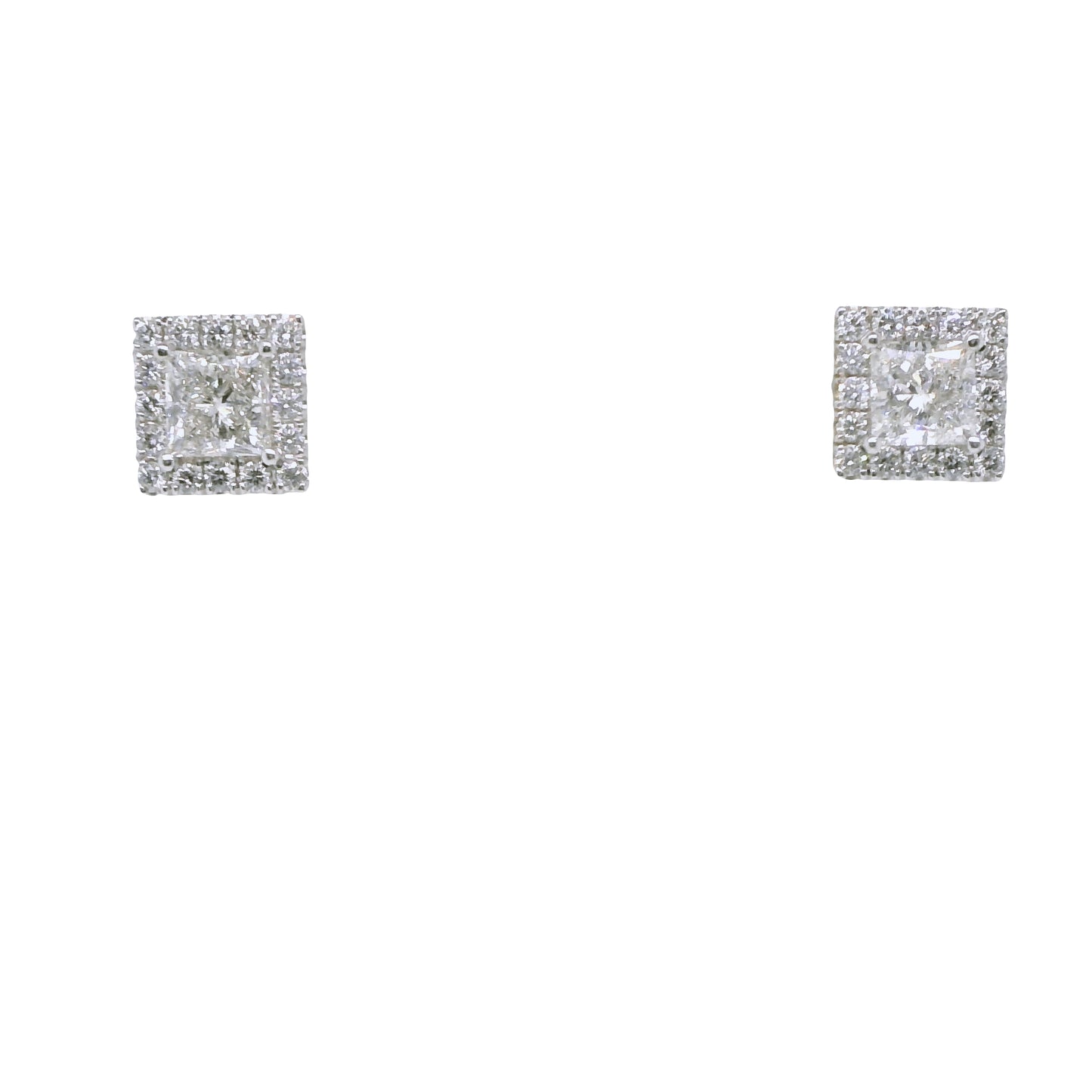 5.52 ct.t.w. Natural Diamond Halo Studs Earrings, in White Gold