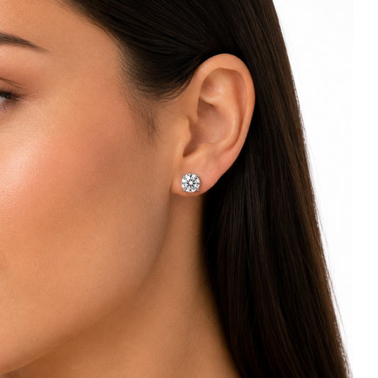 Diamond stud on a model