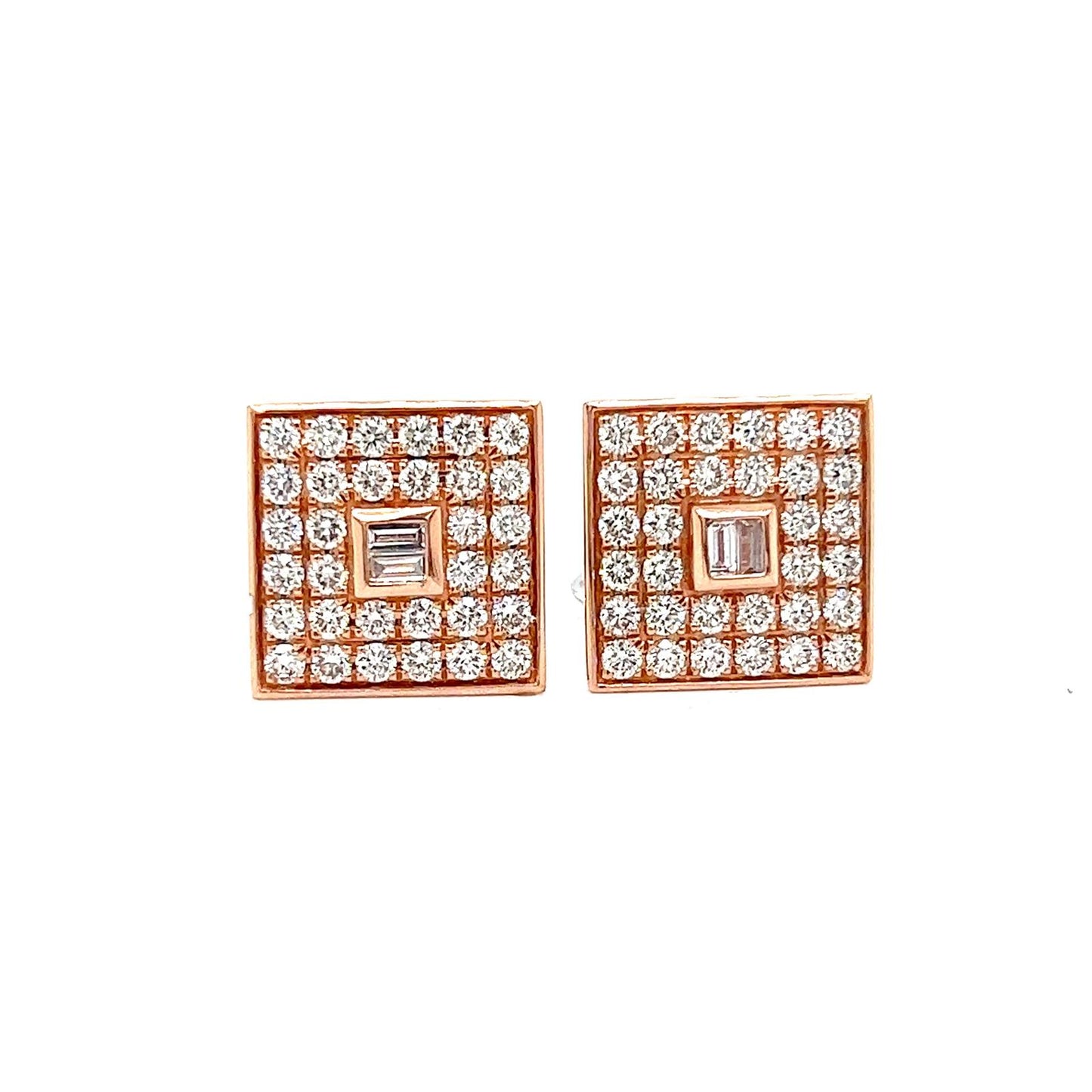 Natural Diamonds Men's Cufflinks, in Rose Gold