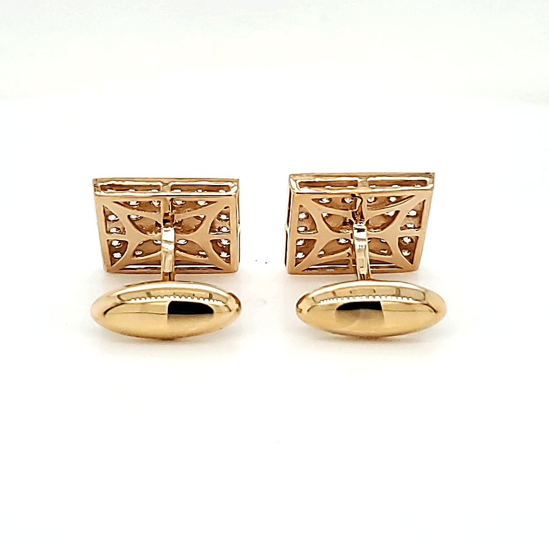 Natural Diamond Cocktail Cufflinks, in Yellow Gold