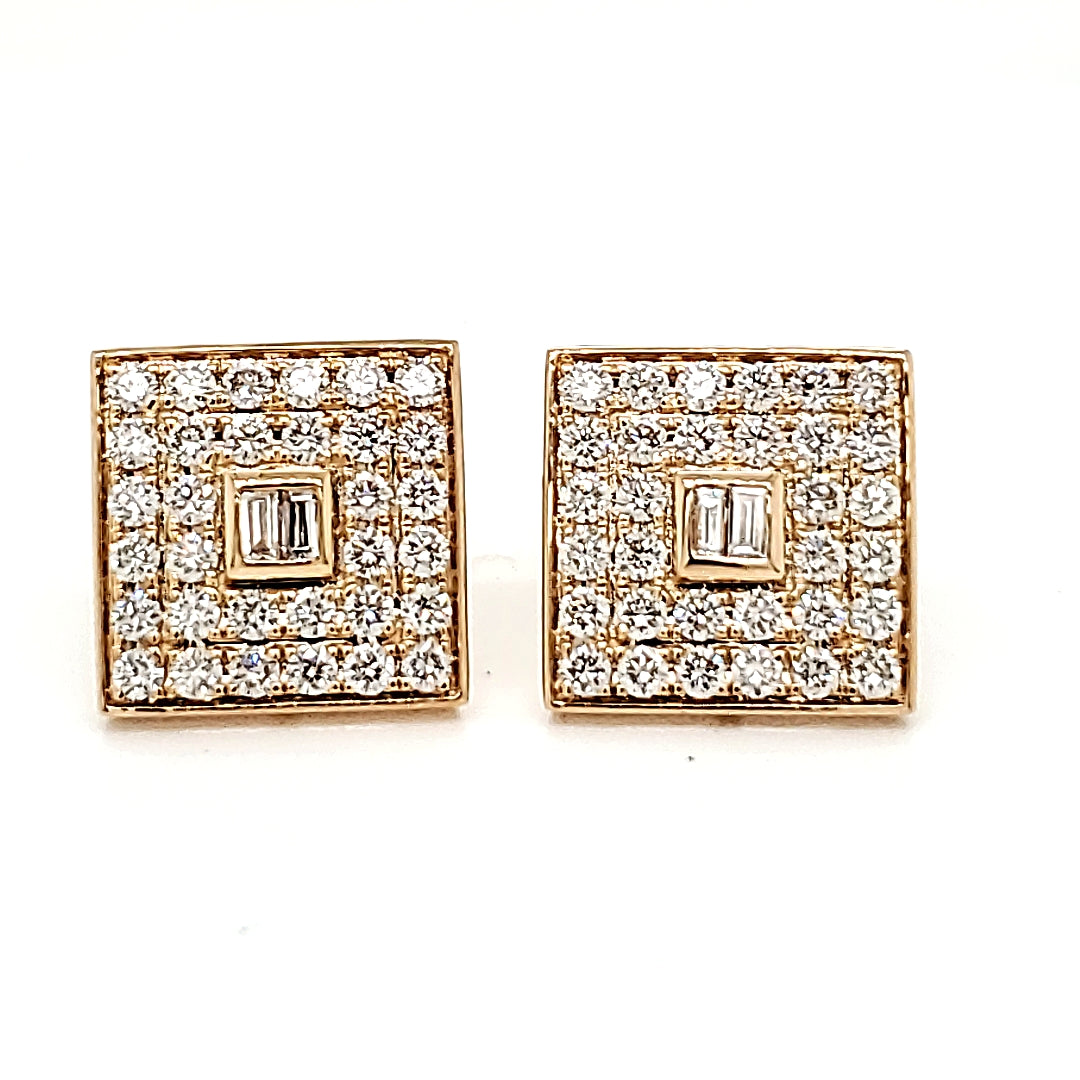 Natural Diamond Cocktail Cufflinks, in Yellow Gold