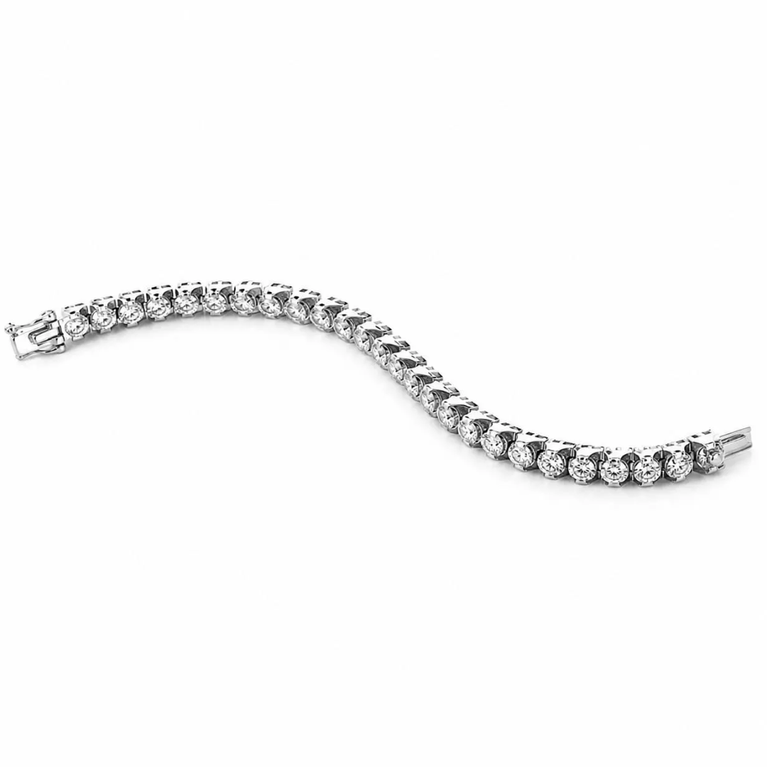 3.65 ct. t.w. Natural Round Diamond Tennis Bracelet, in White Gold length