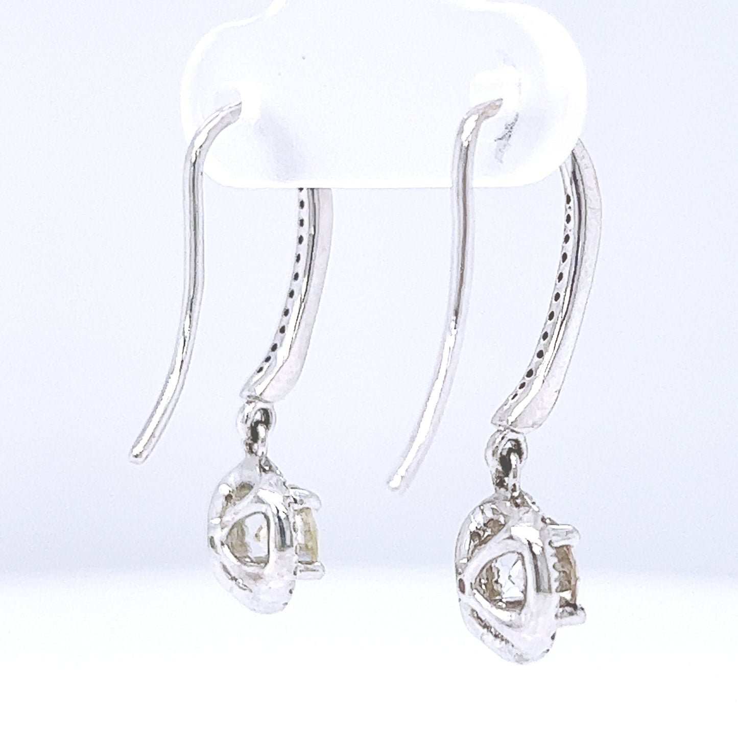 1.20 ct.tw. Natural Diamond Halo Chandelier Stud Earrings, in White Gold