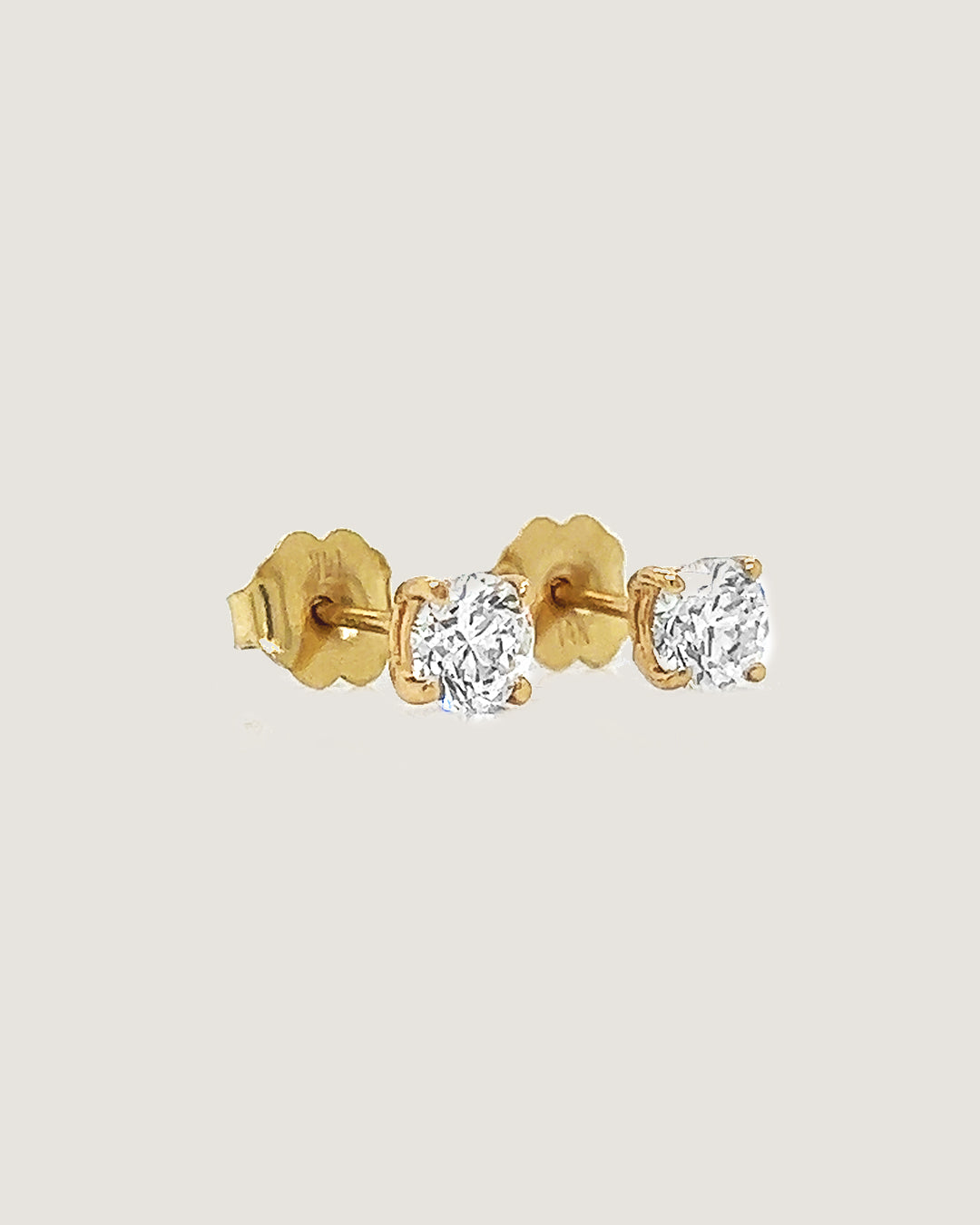 0.70 Carat Natural Mined Round Diamond Earring Studs 14KT Yellow Gold