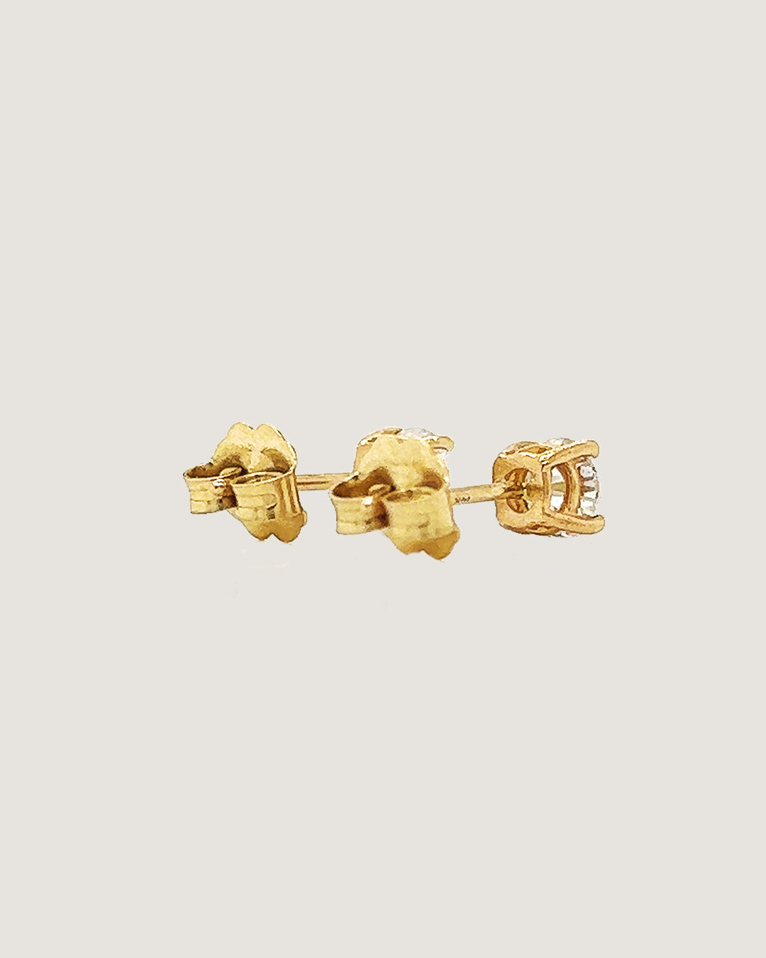 0.70 Carat Natural Mined Round Diamond Earring Studs 14KT Yellow Gold