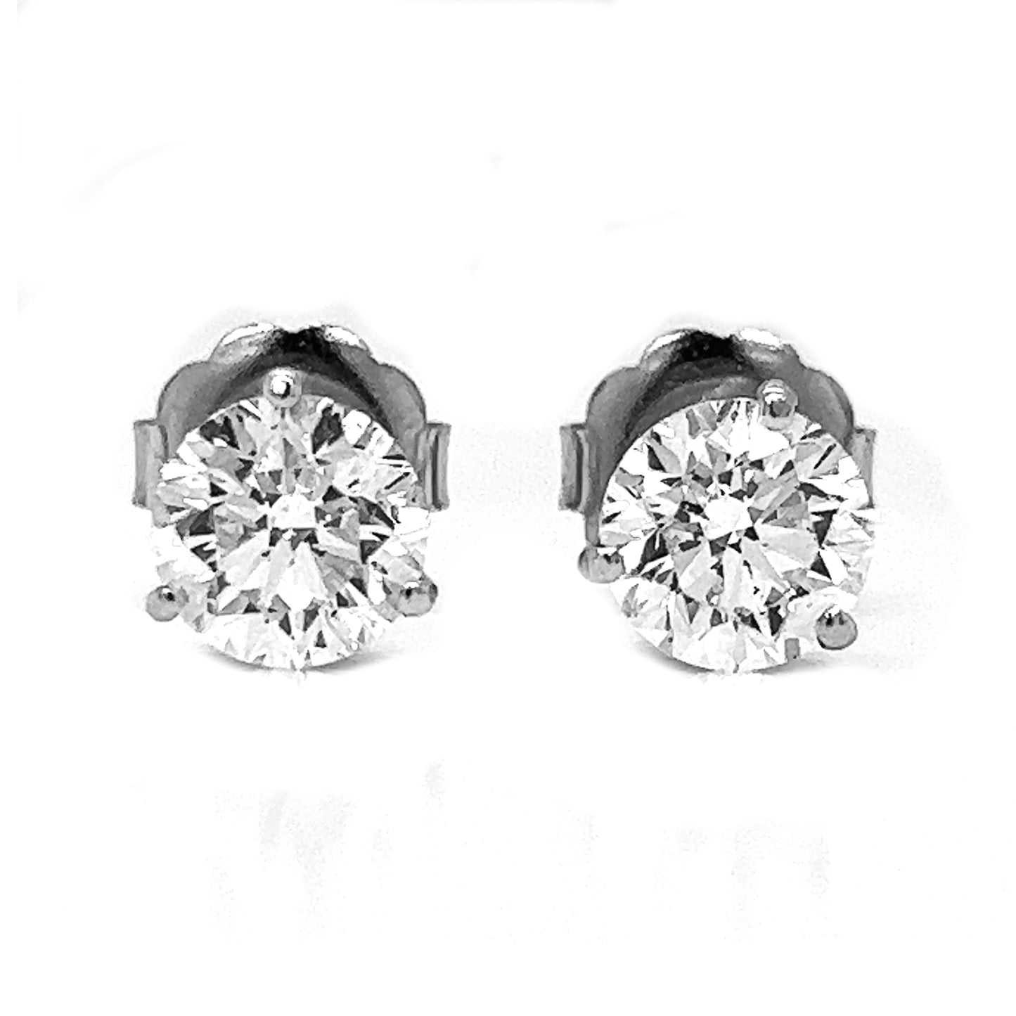 4.02 ct.tw. Natural Round Cut Stud Earrings, in White Gold