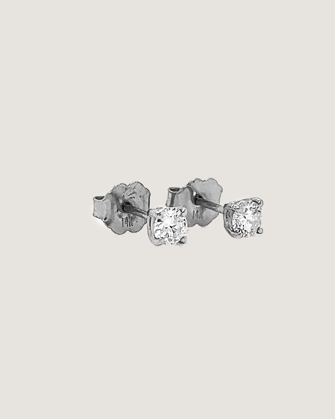 0.30 Carat Natural Mined Round Diamond Dainty Earring Studs 14KT White Gold