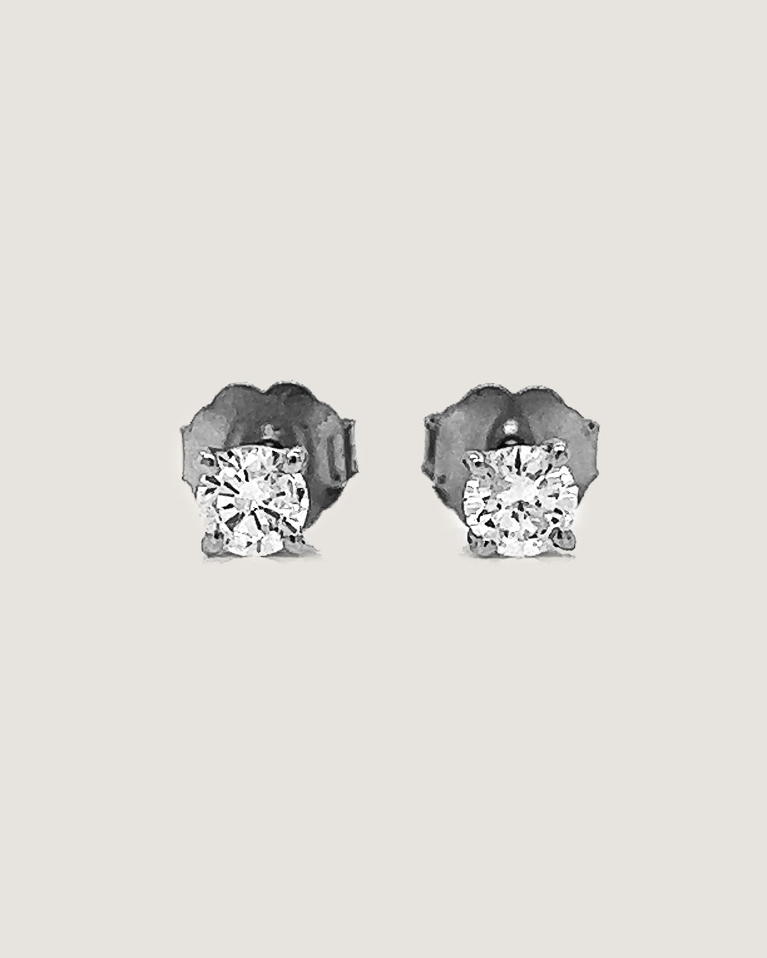 0.30 Carat Natural Mined Round Diamond Dainty Earring Studs 14KT White Gold