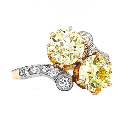 Natural Old European Cut Fancy Yellow Diamond, in Yellow Gold - Pre-owned