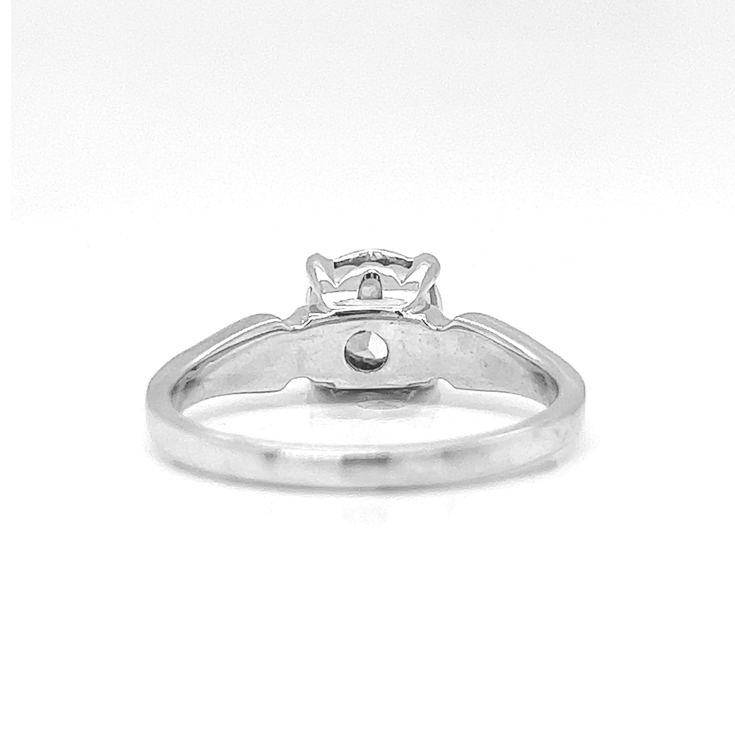 Natural Old European Cut Diamond Bridal Solitaire Ring, in White Gold - Pre-owned