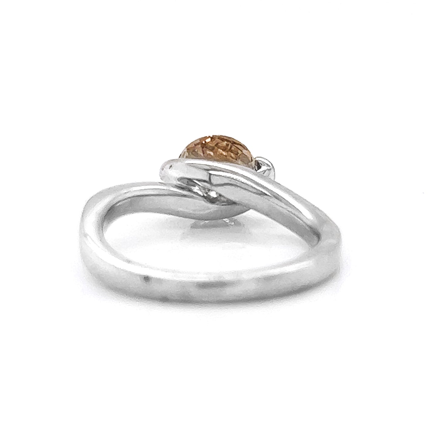 Natural Fancy Brown Yellow Diamond Solitaire Platinum Ring