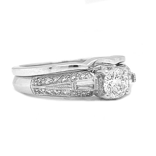 Natural Diamond Bridal Wedding Band Ring, in White Gold