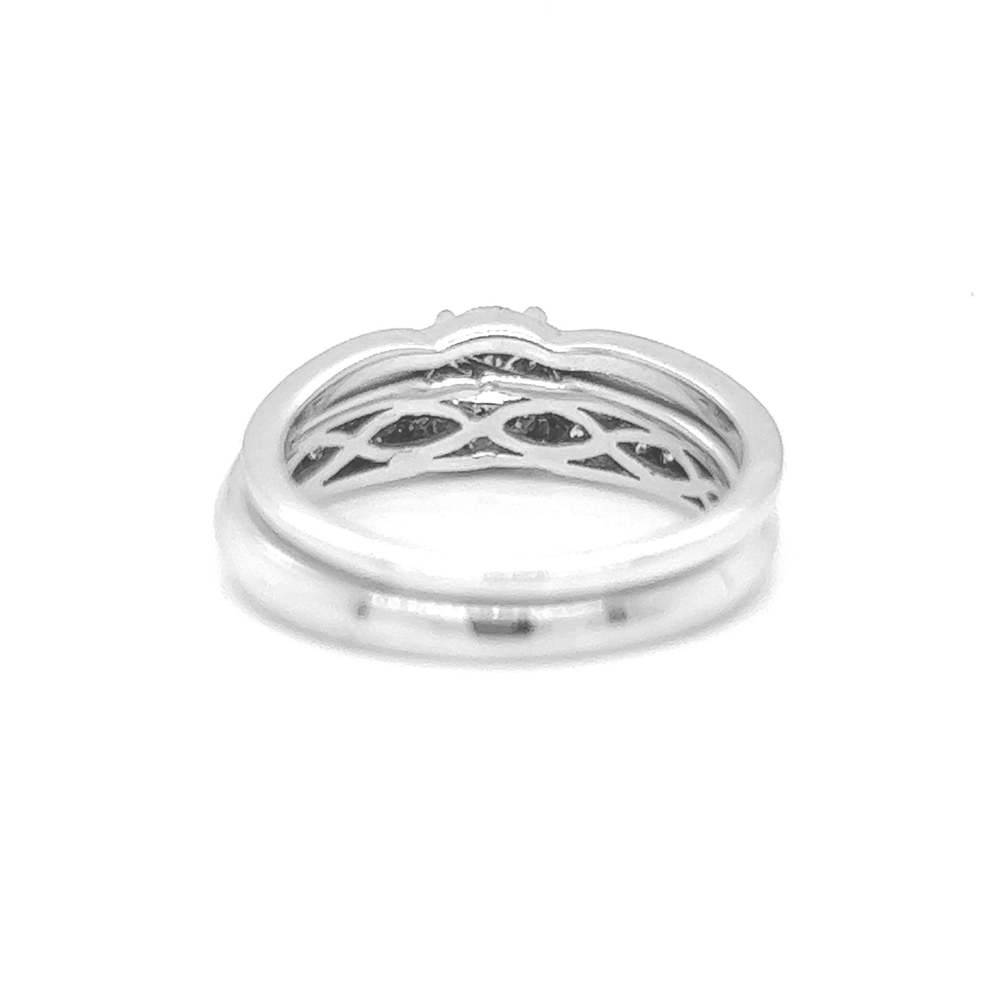 Natural Diamond Bridal Wedding Band Ring, in White Gold