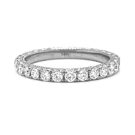 0.84 ct.t.w. Natural Diamond French Pavé Eternity Band Ring, in White Gold