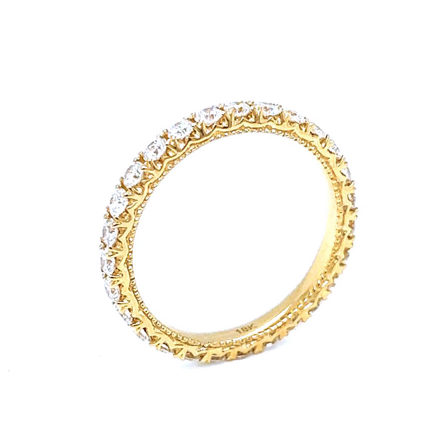 0.87 ct.t.w. Natural Diamond French Pavé Eternity Band Ring, in Yellow Gold