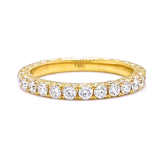 0.93 ct.t.w. Natural Diamond French Pavé Eternity Band Ring, in Yellow Gold