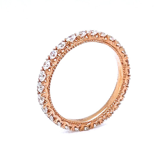 0.91 ct.t.w. Natural Diamond French Pavé Eternity Band Ring, in Rose Gold