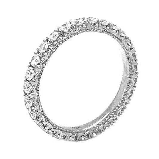 0.50 ct.t.w. Natural Diamond French Pavé Eternity Band Ring, in White Gold