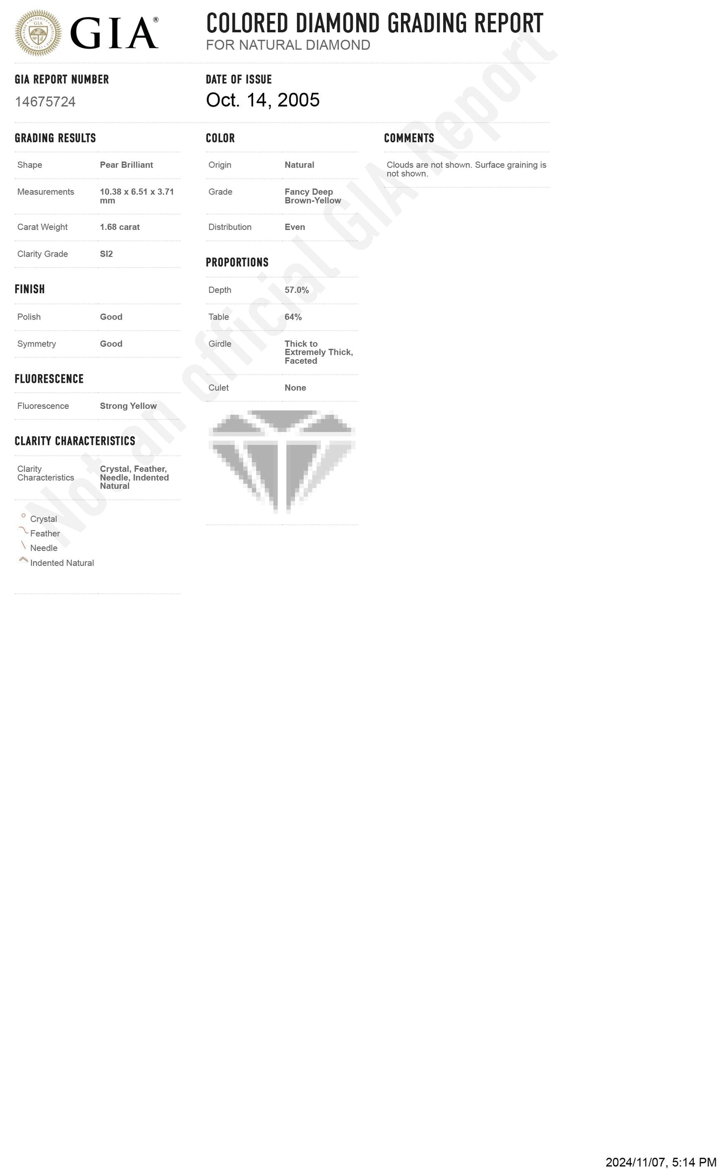 Natural Fancy Deep Brown-Yellow Diamond Halo Platinum Ring