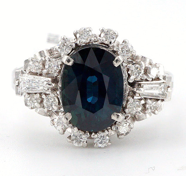 2.30 Carat Oval Cut Dark Blue No Heat Sapphire AGL 1138457