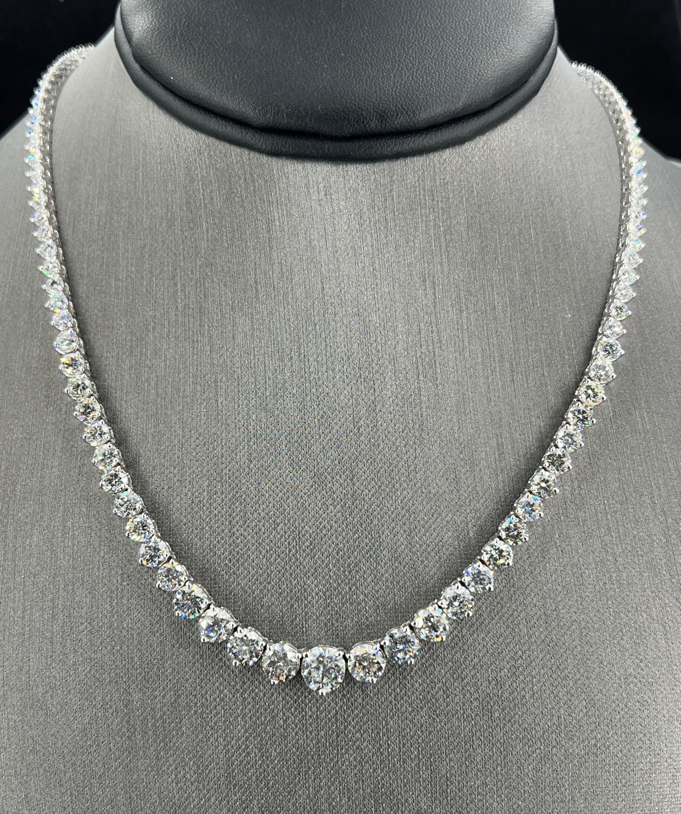 Natural Diamonds Riviera Necklace, in White Gold