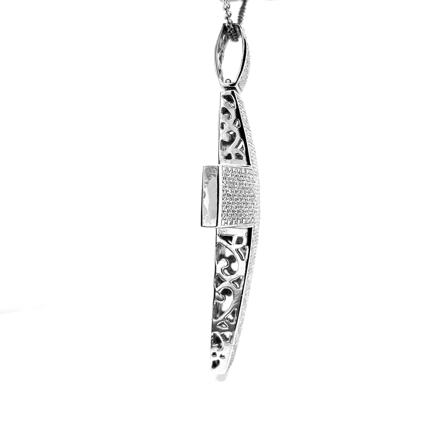 Natural Diamonds Cross Pendant, in White Gold